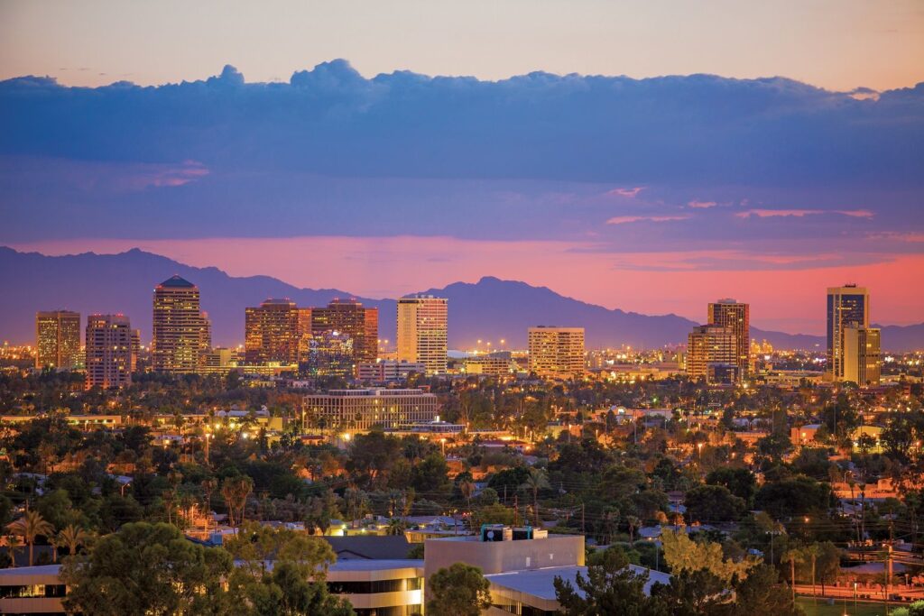 Skyline view of Phoenix, Arizona.